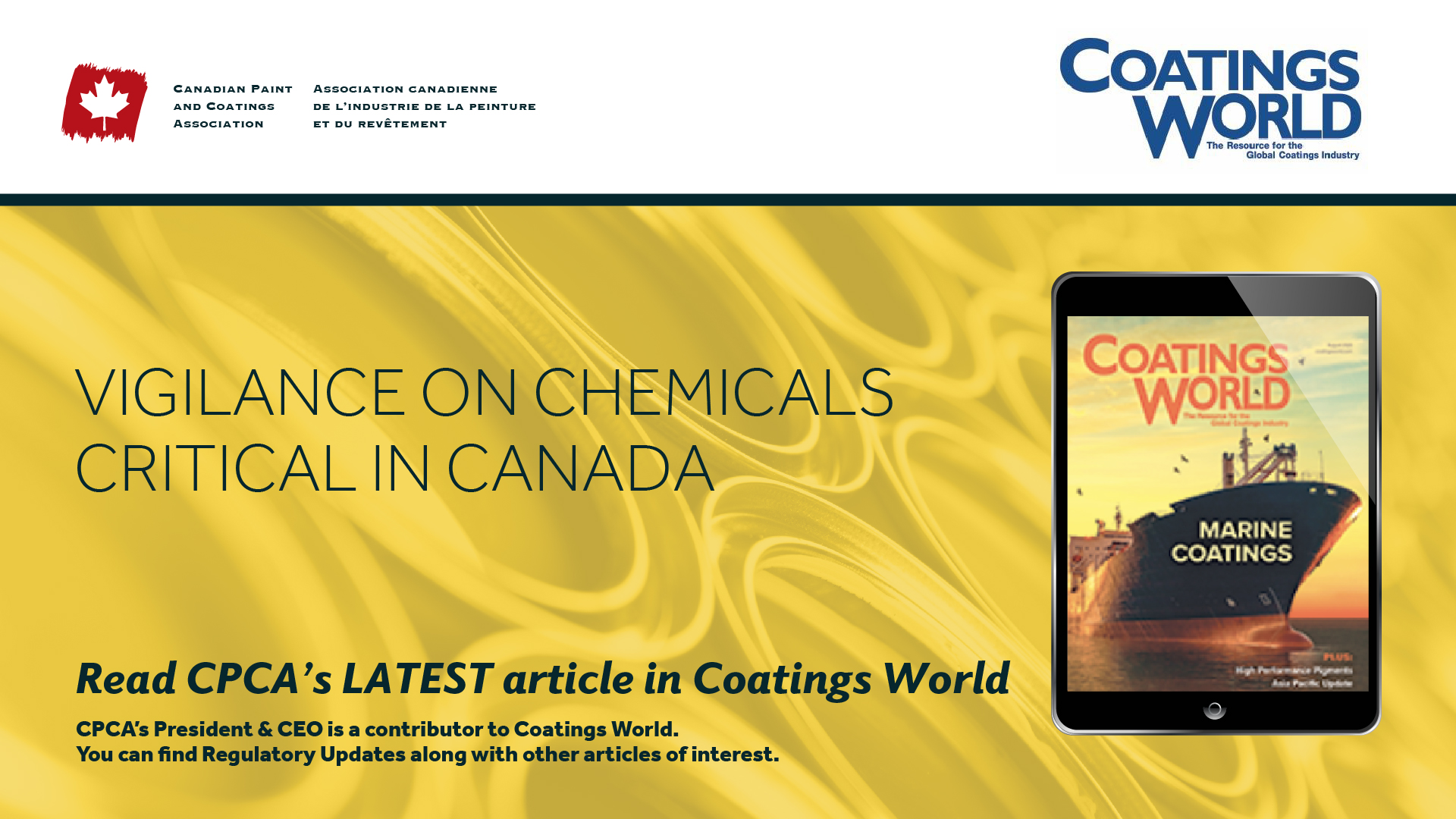 Vigilance on Chemicals Critical in Canada CPCA